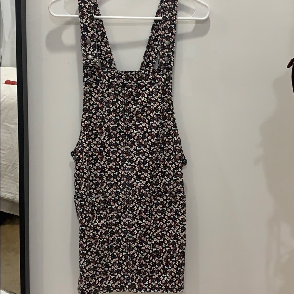 Floral skirt overalls